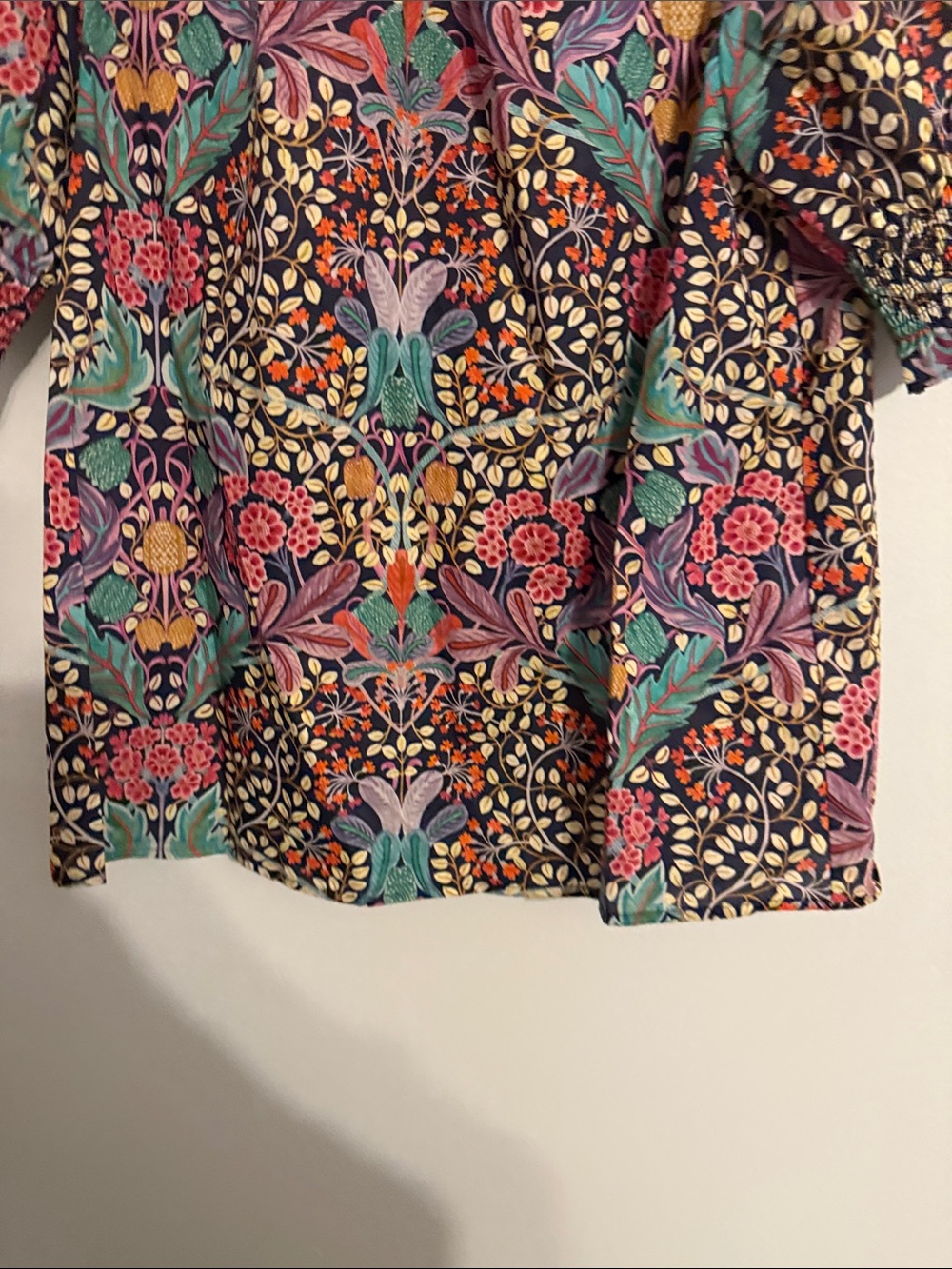 J.Crew Liberty Fabric Floral Smocked Blouse Size Medium - Picture 4 of 9